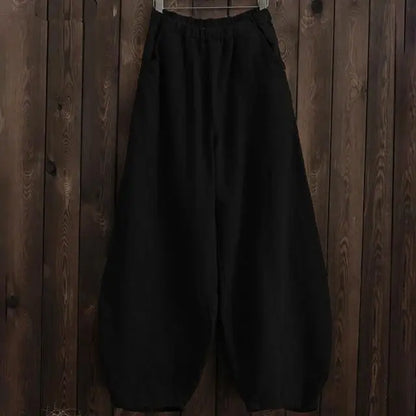 Cotton Linen Style Bloomers Wide Leg Pants